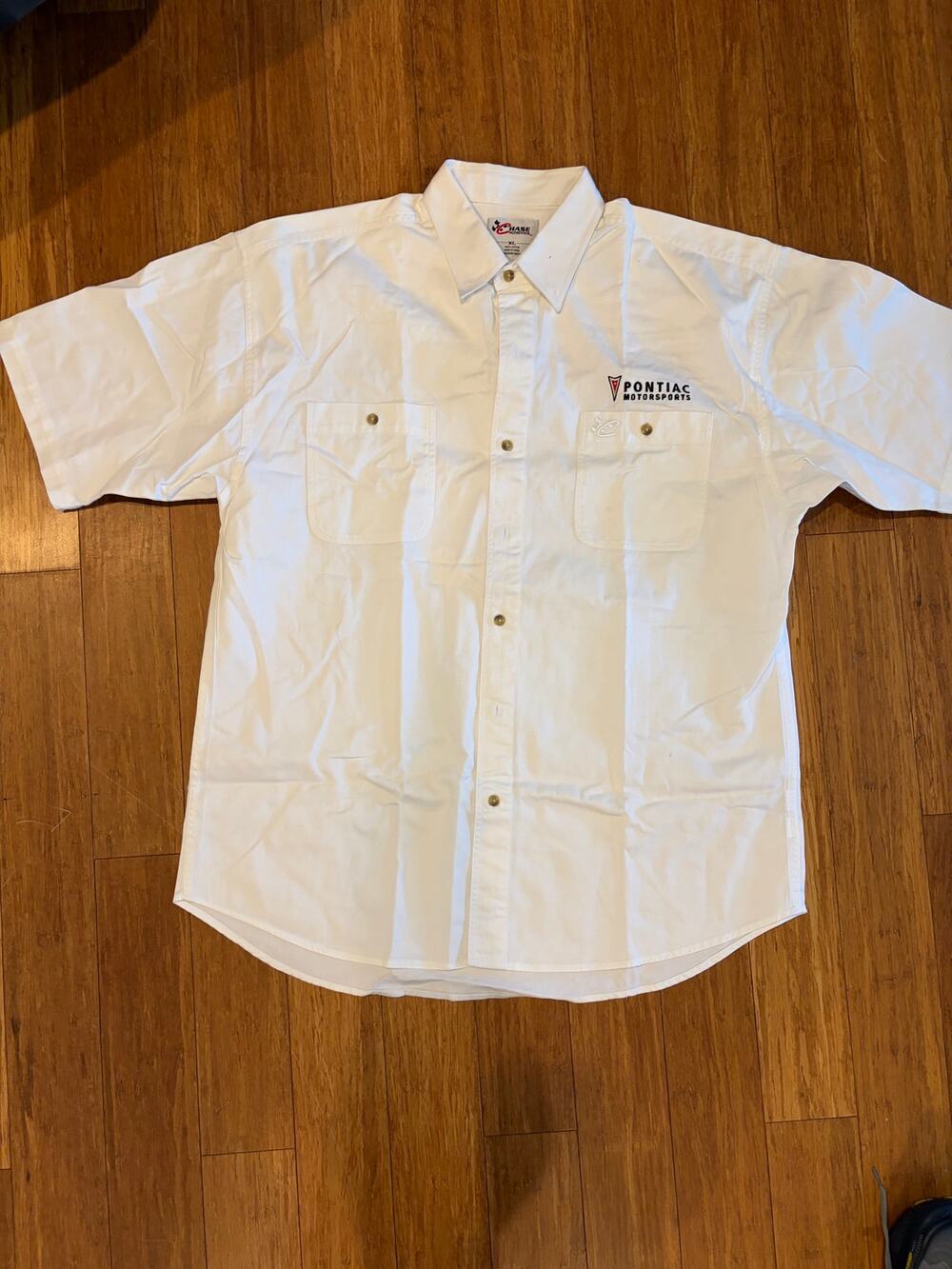 Pontiac Motorsports NOS short sleeve denim button up- Size XL- NWOT